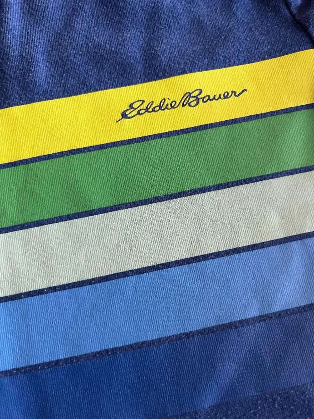 Eddie Bauer blue stripe T-shirt S 7/8